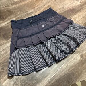 Lululemon Athletica Navy Striped Mini Skirt
